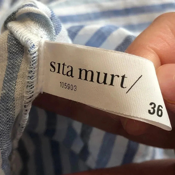 Sita Murt Knit Feelings Blue Stripe Knee Length Skirt Size 36 (2) (XS) - Picture 11 of 12